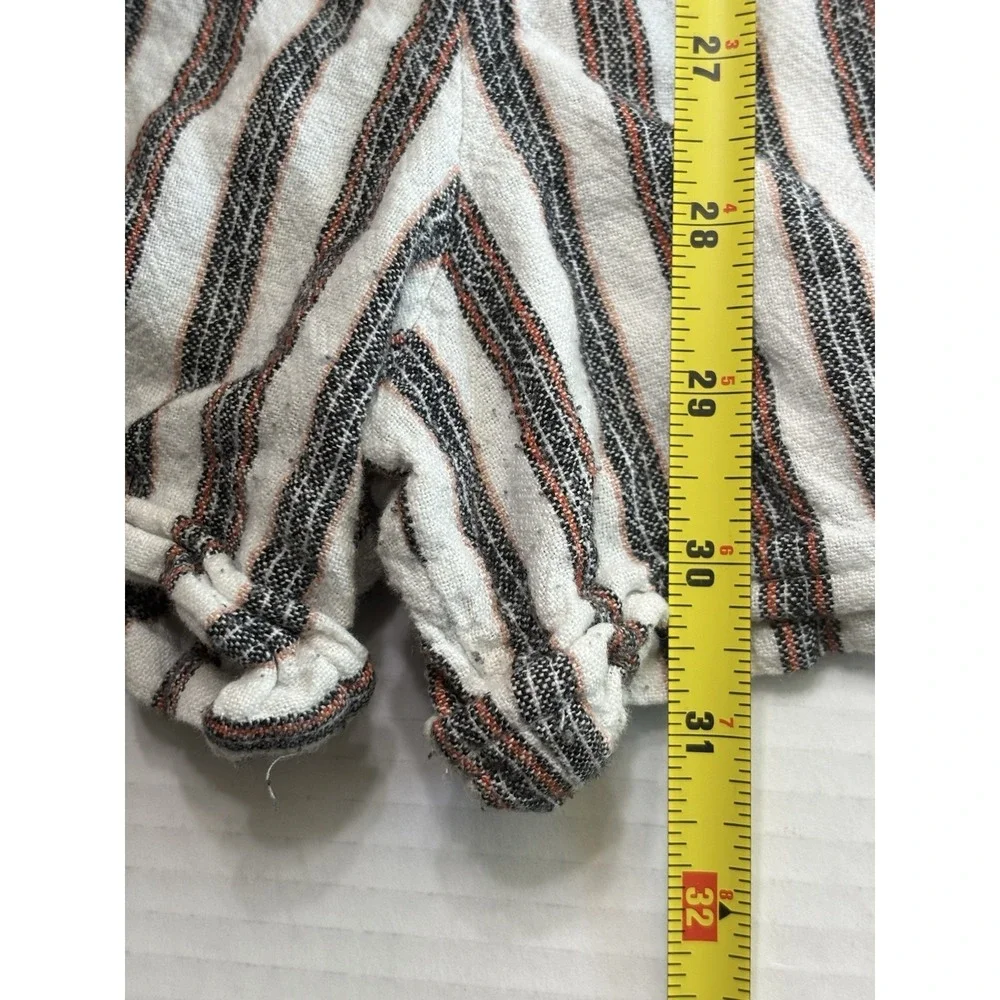 Kelly Renee Linen Blend Striped Romper Womens Small Sleeveless Tie Nautical - Picture 7 of 8